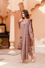 3pc applique Embroidered unstitched ARS019