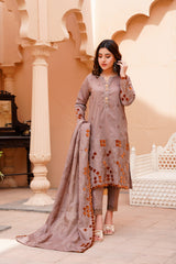 3pc applique Embroidered unstitched ARS019