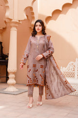 3pc applique Embroidered unstitched ARS019