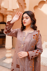 3pc applique Embroidered unstitched ARS019